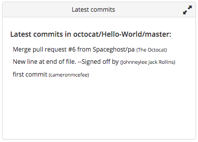 Latest commits tile summary view