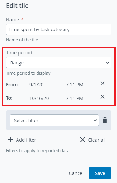 Range filter in tile