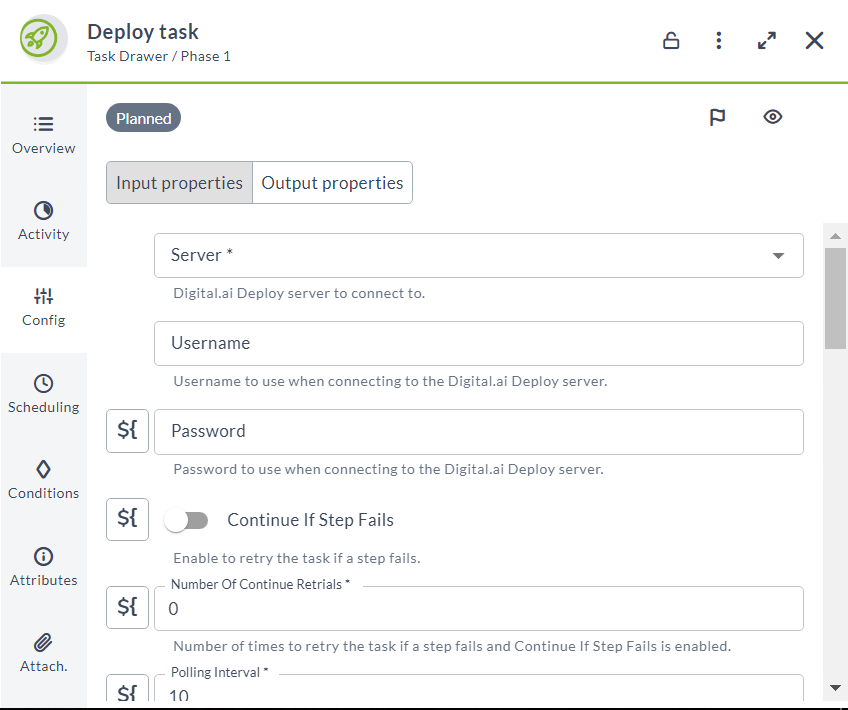 Deploy Task Details