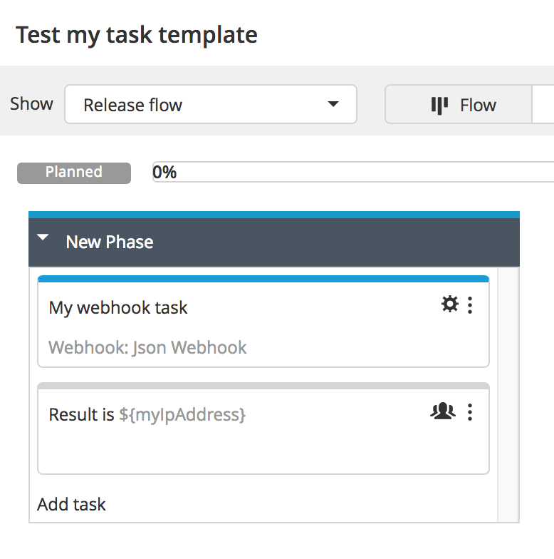 Manual task to show output