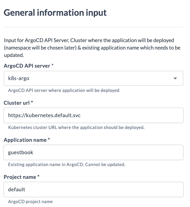 General information input