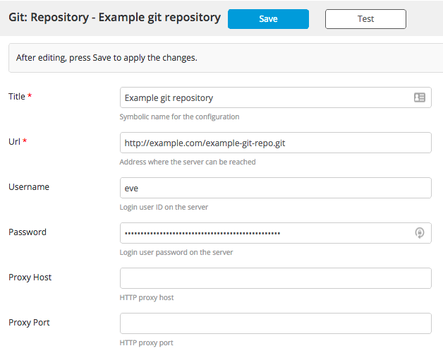 Git repository configuration