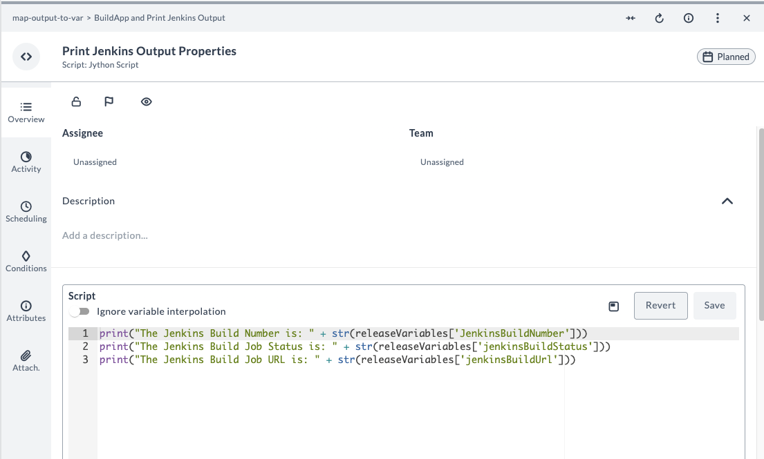 Jython script configuration