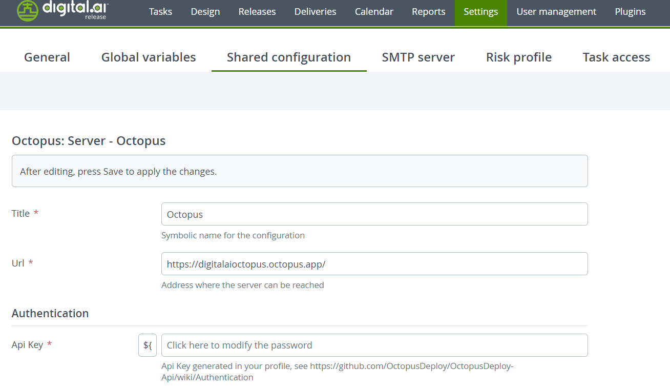 Server connection configuration