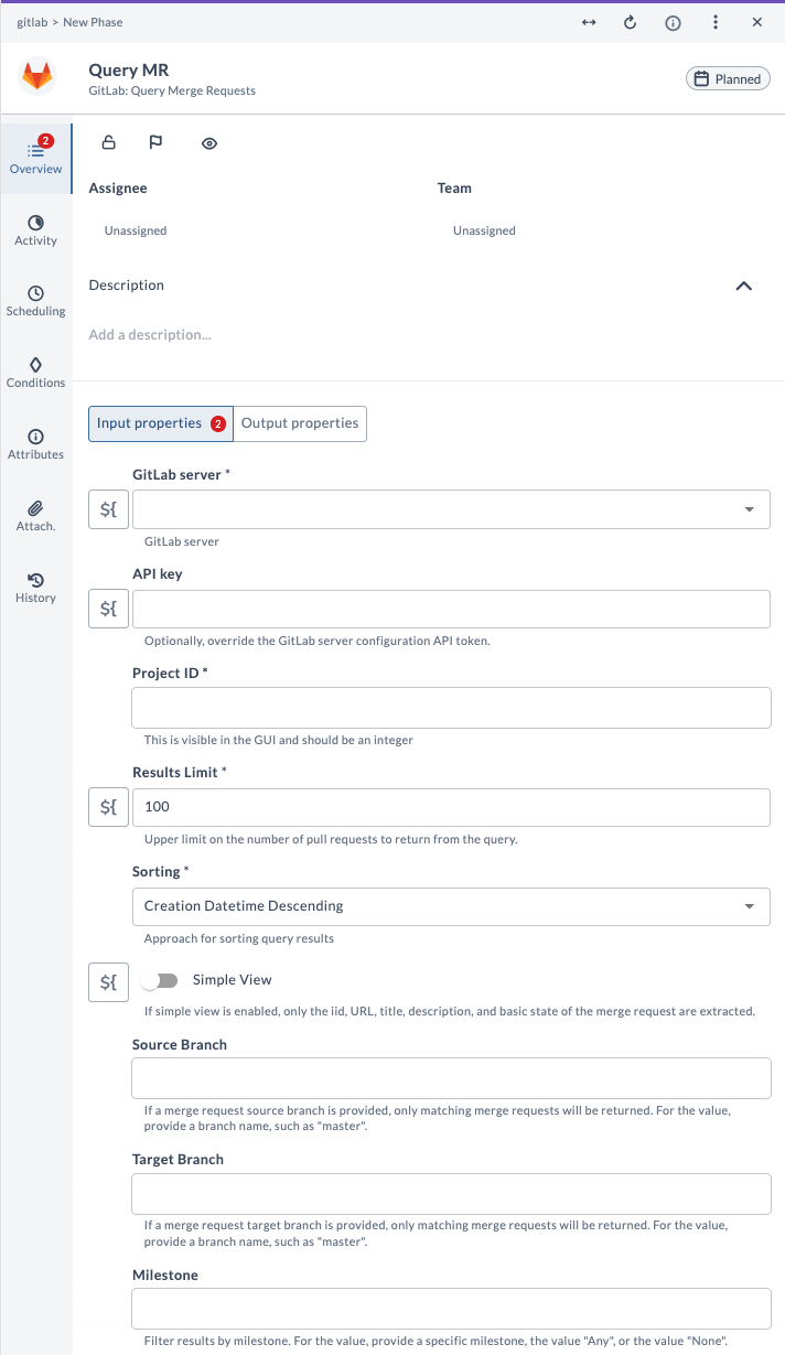 Query Merge Requests Input