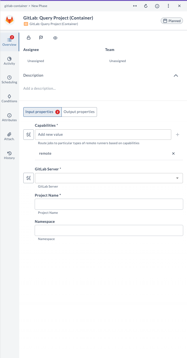 Query Project Input