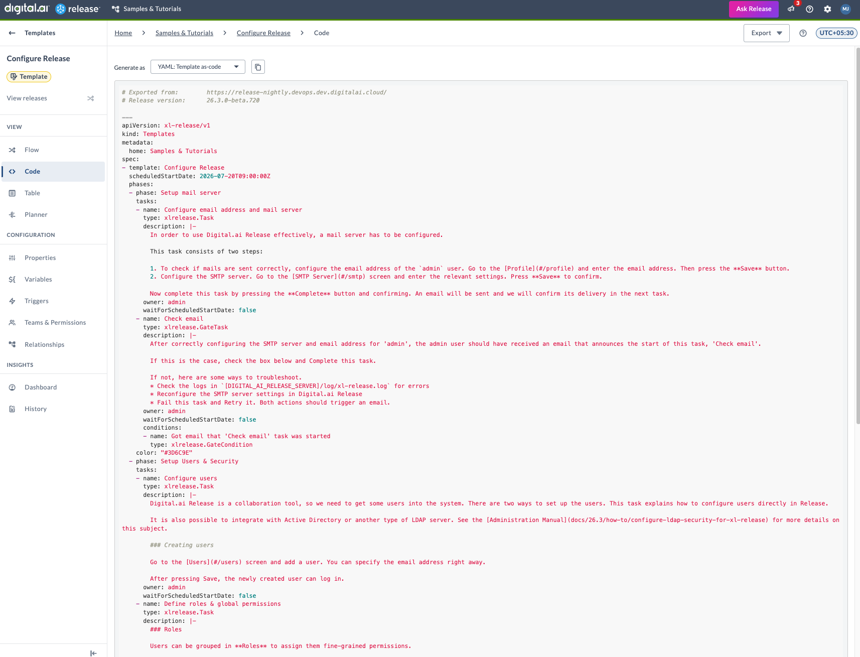 Code view