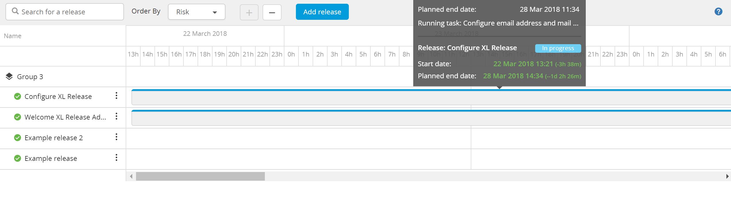 Release group flow screen