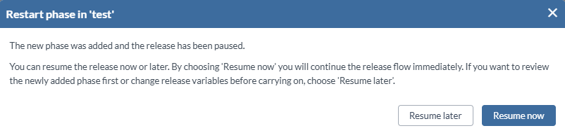 Restart confirmation dialog
