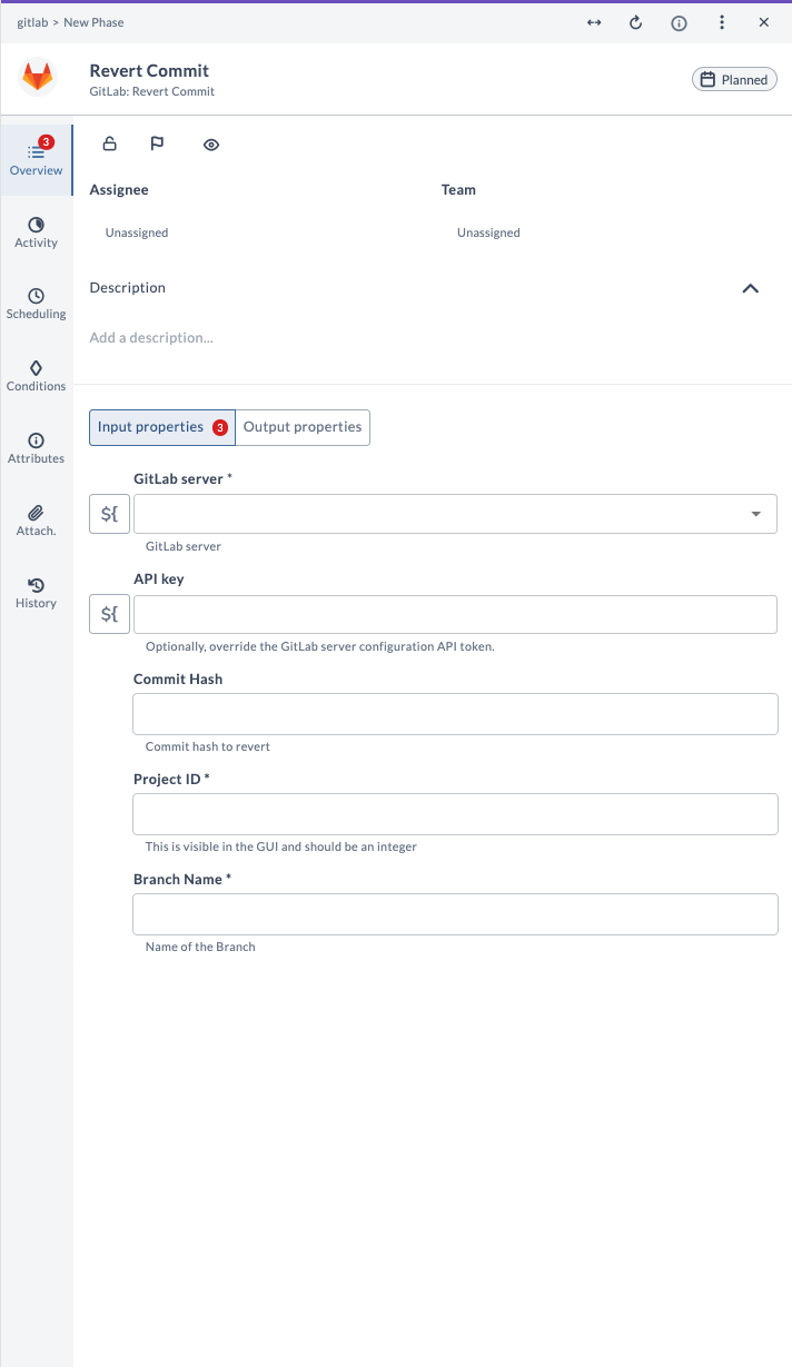 Revert Commit Input