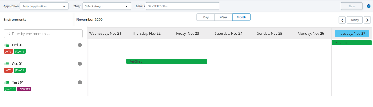 scheduling screen