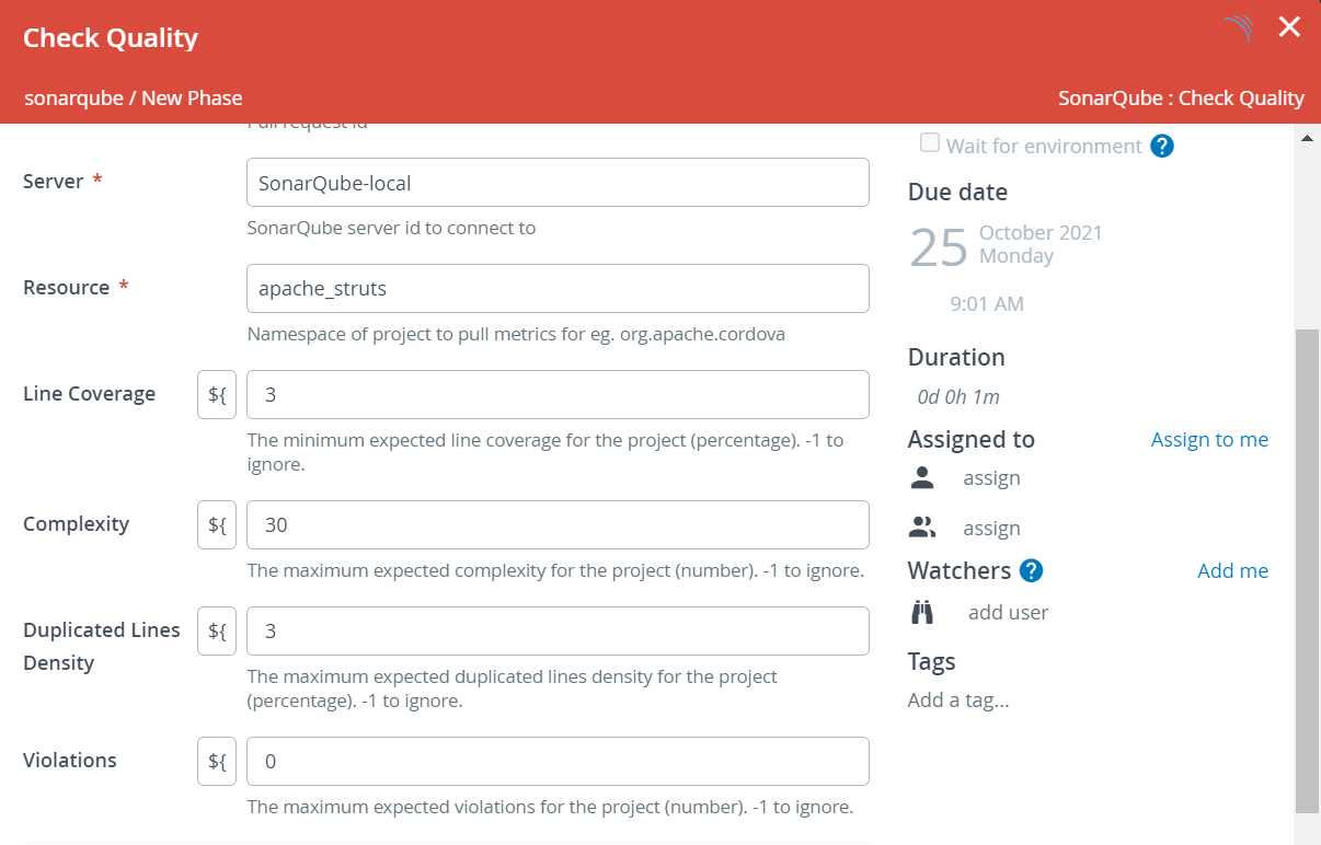 SonarQube Check Quality task