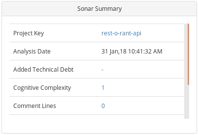 SonarQube analysis Summary tile