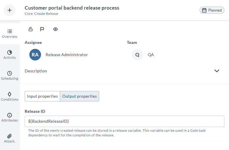 Sample Create Release task