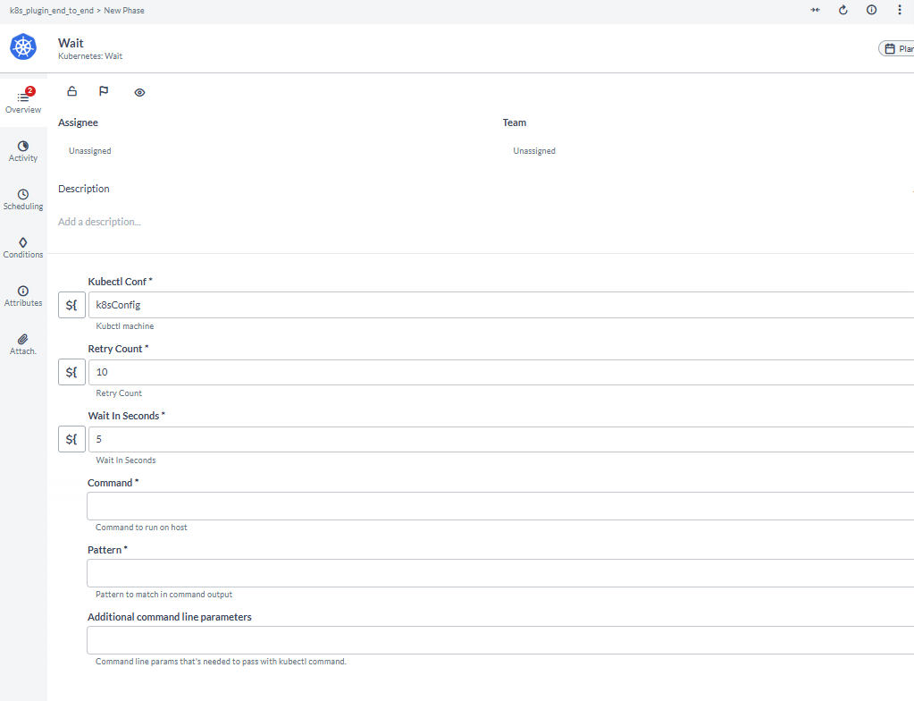 Kubernetes Wait task
