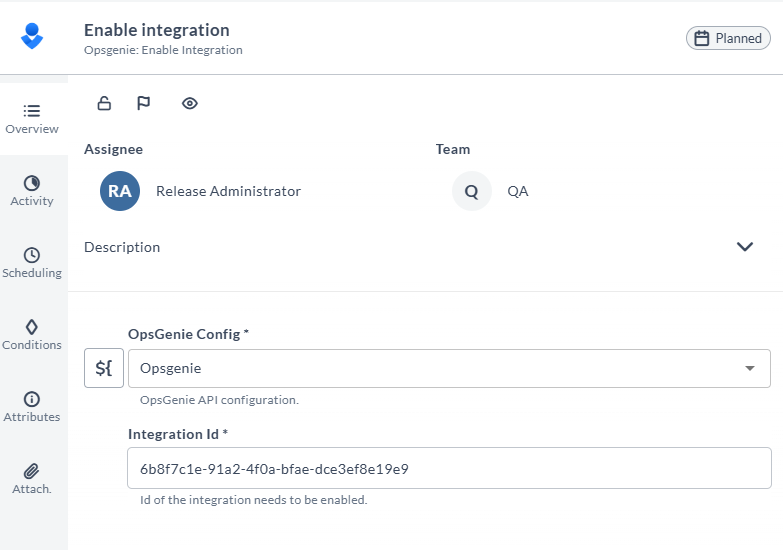 screenshot of Enable Integration