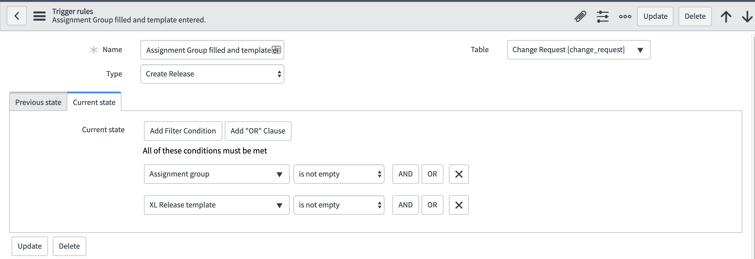 Trigger rules in ServiceNow