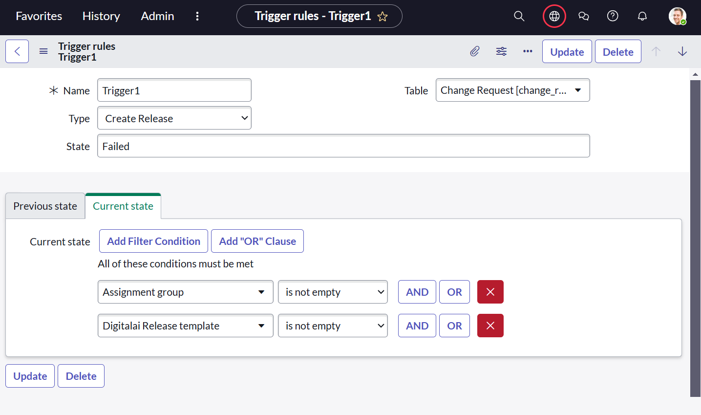 Trigger rules in ServiceNow