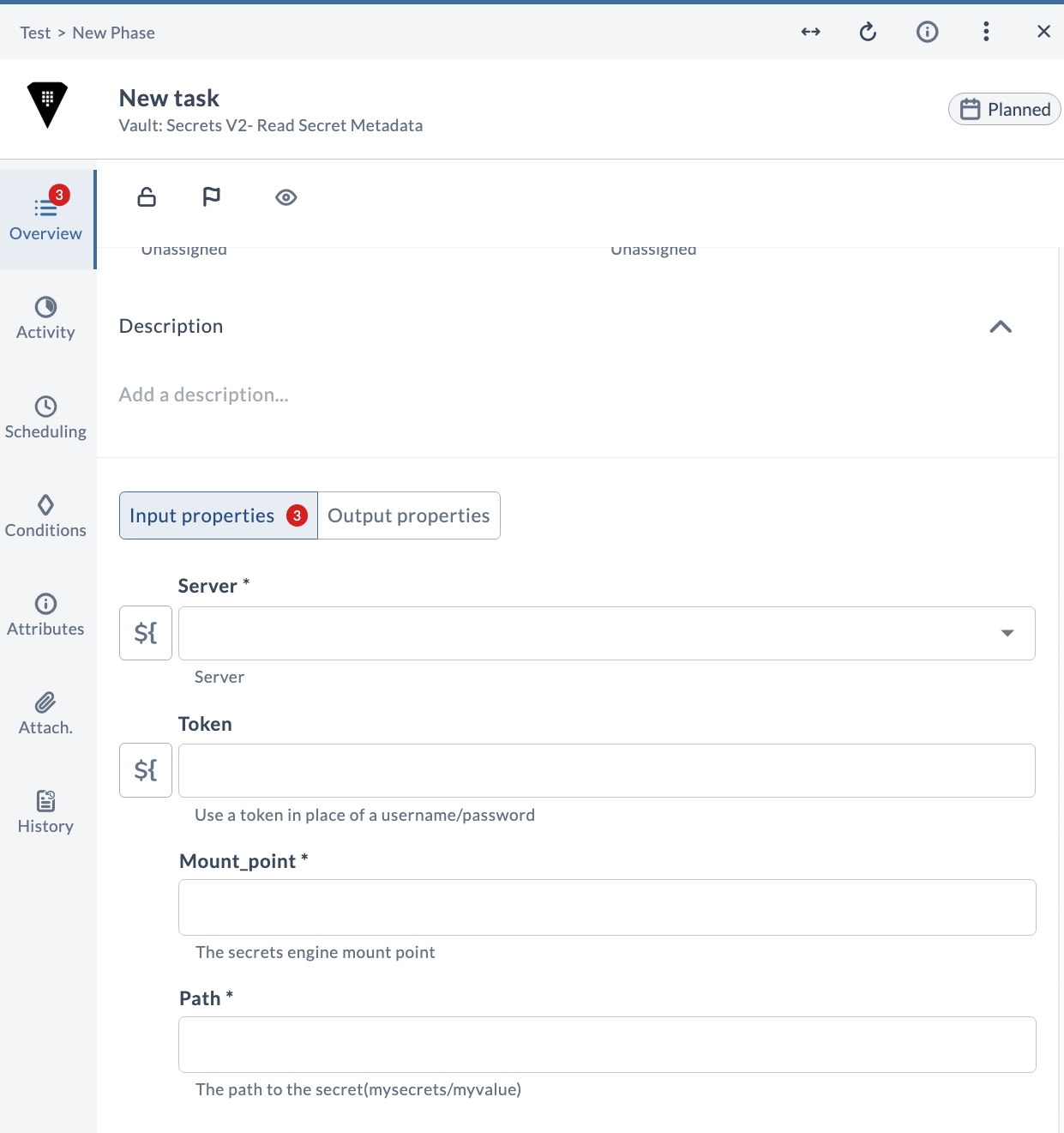 V2 Read Secret Metadata Input Properties