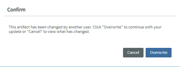"Overwrite" Alert message