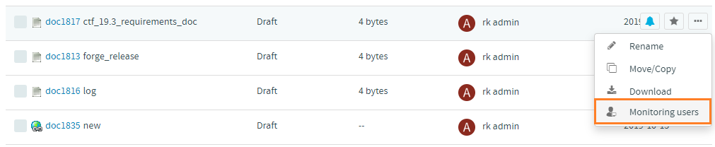"Monitoring users" option