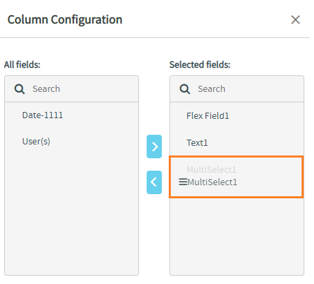 Reordering fields in "Selected fields" list