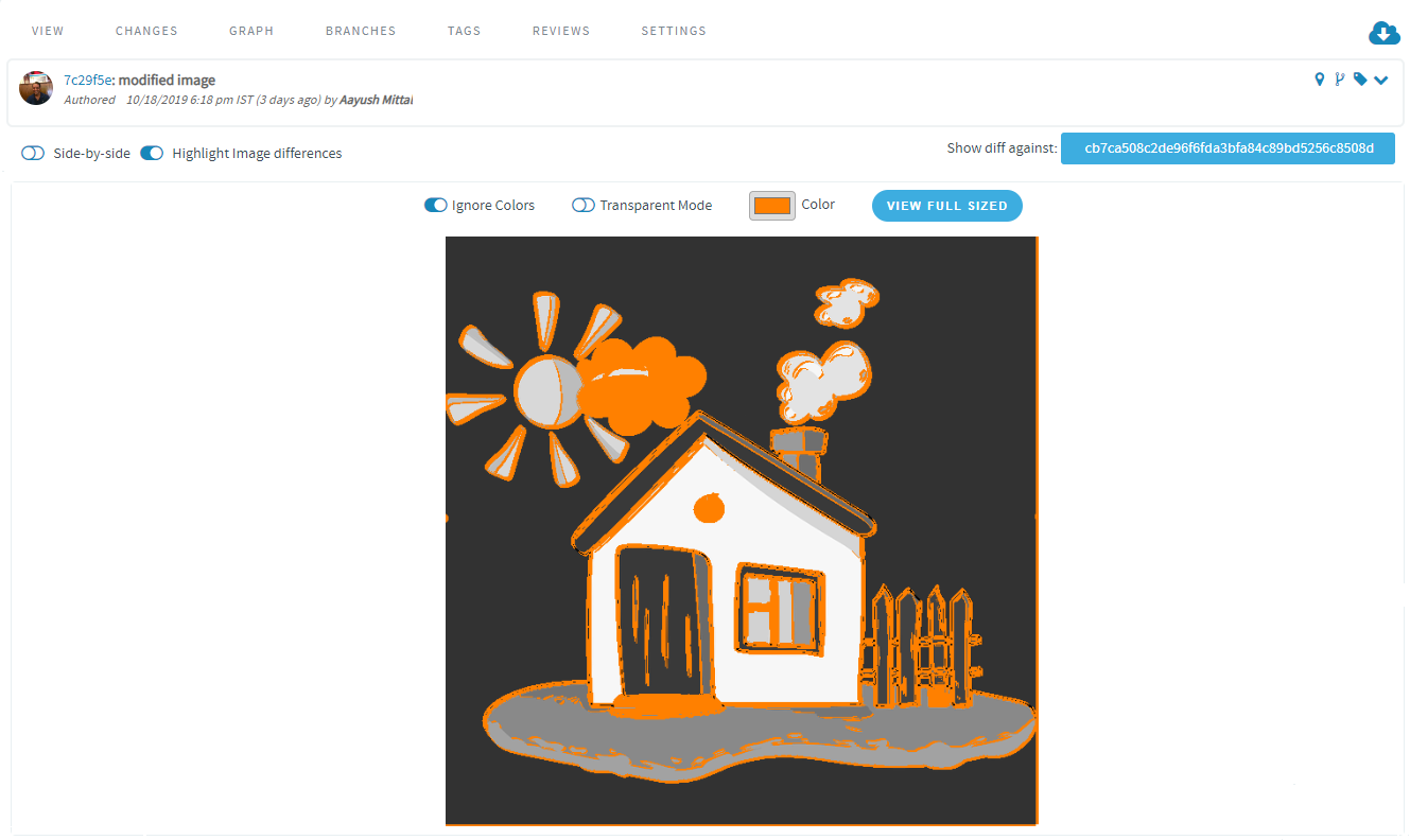 Image with the "Ignore Colors" option enabled and "Transparent Mode" option disabled