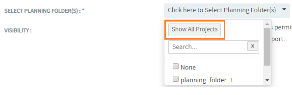 "Show All Projects" option