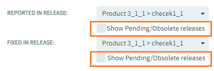 Show Pending/Obsolete releases" check box