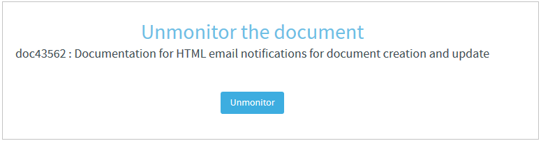 Unmonitor confirmation dialog box