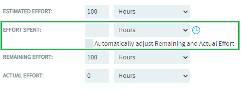 Effort Spent text field
