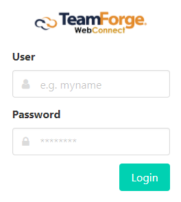 TeamForge WebConnect Login page