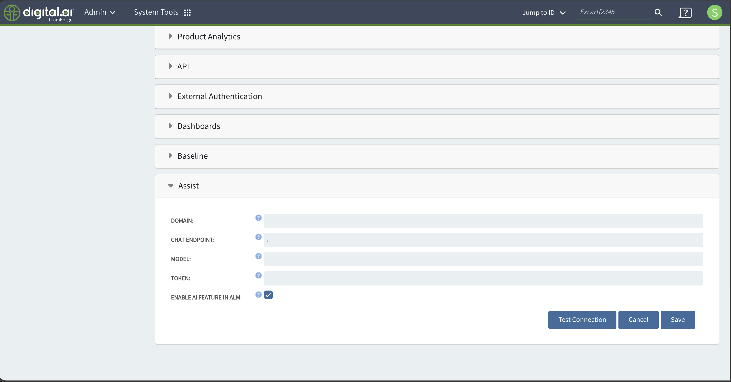 Admin > System Tools > Assist configuration