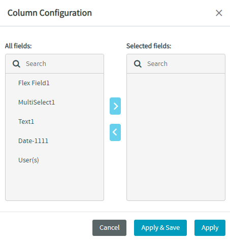 Column Configuration Dialog