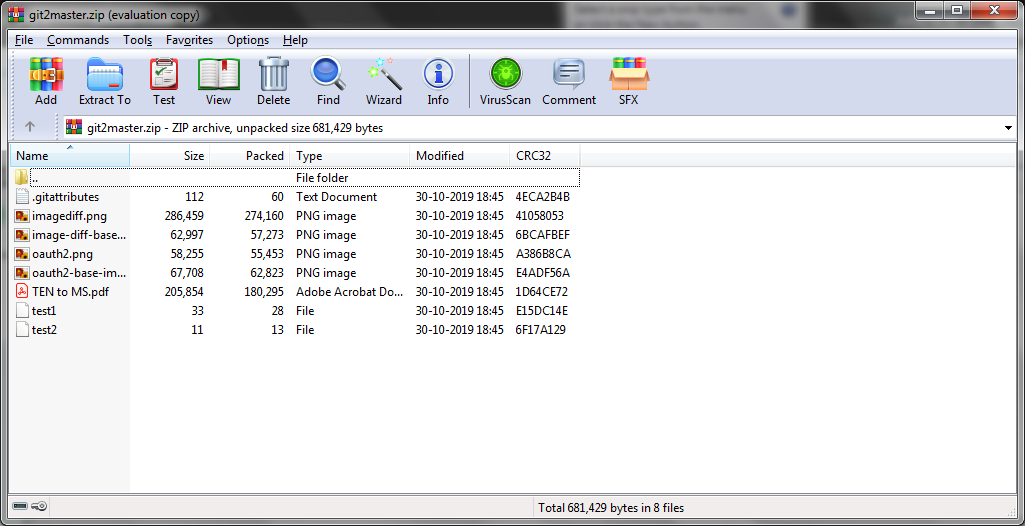 Downloaded zip archive with LFS data