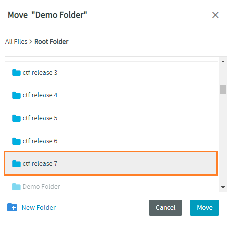 Select the destination document folder