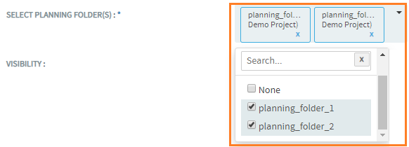 Multiple Planning Folders selected in current project