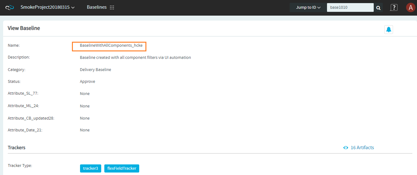 View External Baseline in its native project